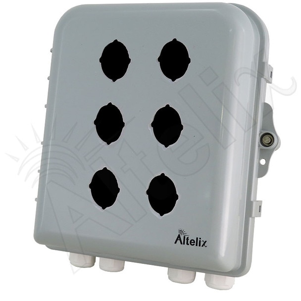 Altelix 10x9x4 IP66 NEMA 4X PCABS Weatherproof 6 Pushbutton Enclosure with 22mm holes